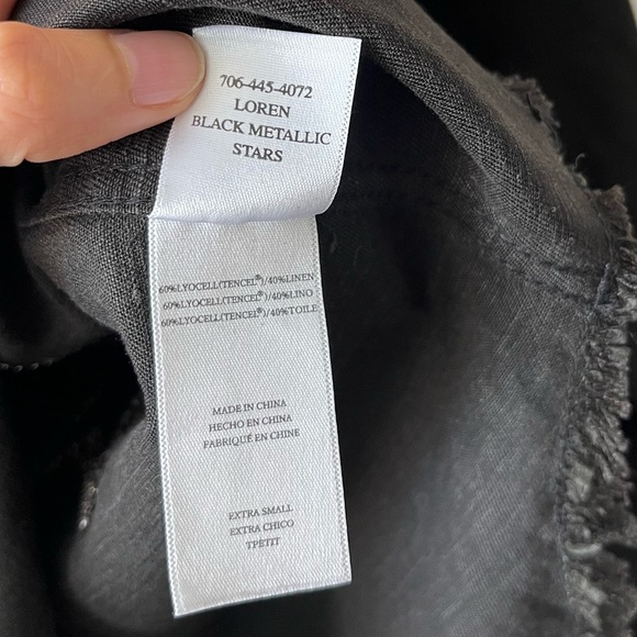 RAILS LOREN SHIRT BLACK METALLIC STARS XS - Linen & Lyocell Blended - Picture 10 of 12